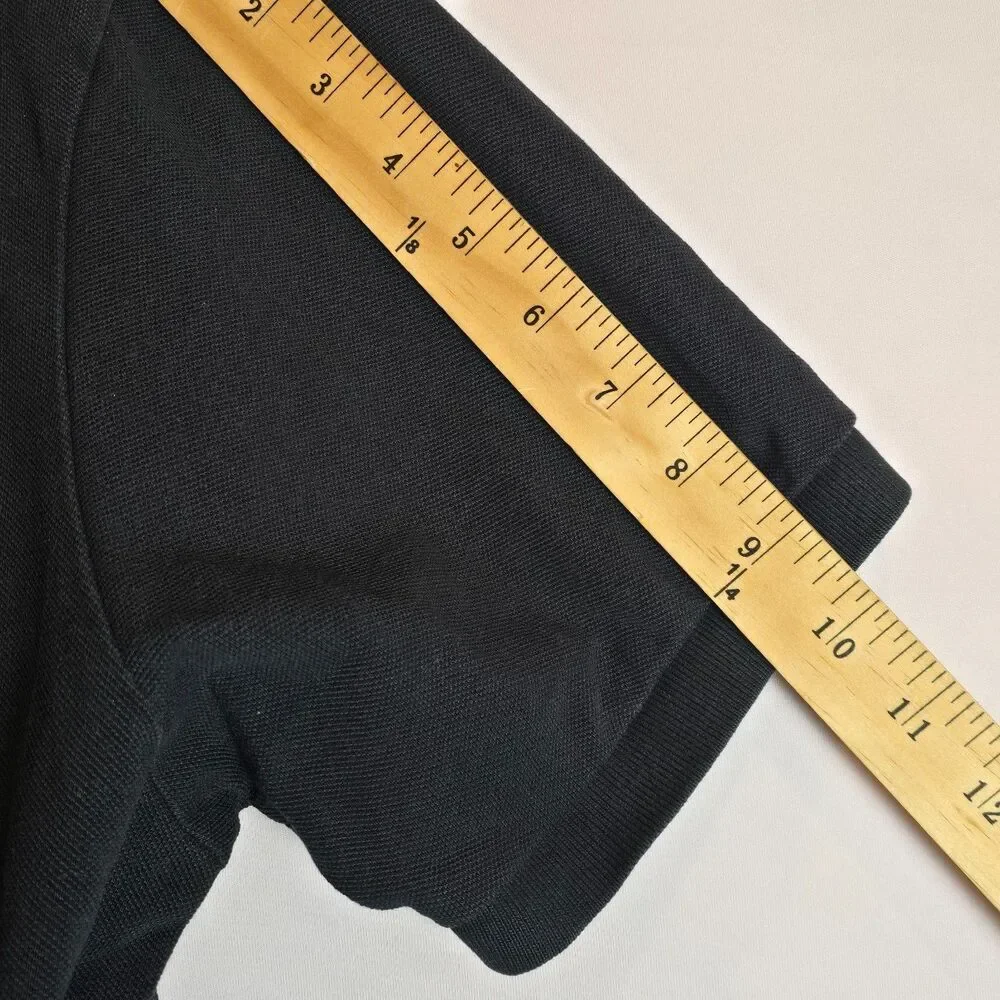 Polo Ralph Lauren Big Pony #3 Black Short Sleeve Rugby Shirt Custom Fit Large XL - Picture 10 of 16